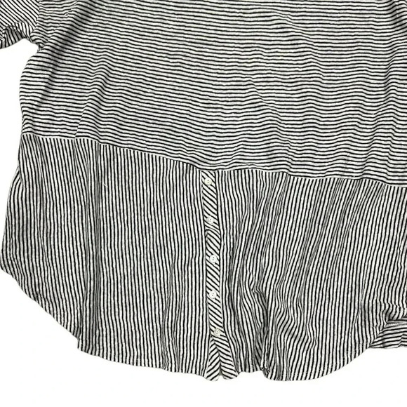 Adrienne Vittadini Striped 100% Linen Top 3X - Picture 4 of 5